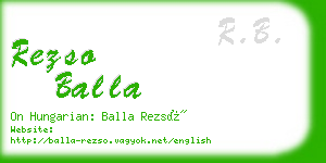 rezso balla business card